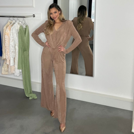 RUN TO TOP BEIGE JUMPSUIT By Yessey