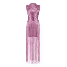 LAVENDEL  FRINGES BANDAGE JURK By Yessey