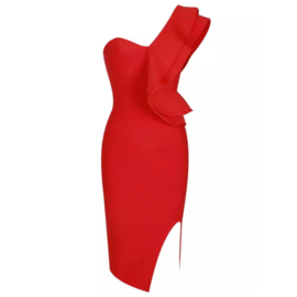 NALANI RED BANDAGE DRESS By Yessey
