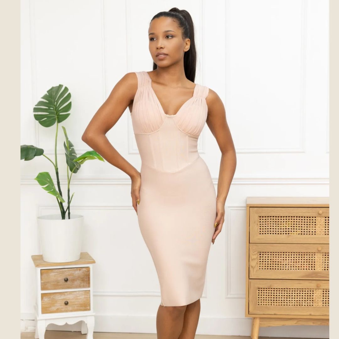 BEIGE BANDAGE JURK  By Yessey