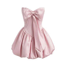 KORTE BRUILOFT GAST JURK ROZE STRAPLESS  By Yessey