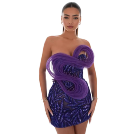 PAARSE STRAPLESS FEESTJURK By Yessey