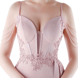 BRUILOFT AVONDJURK MET SPLIT BLUSH ROZE By Yessey