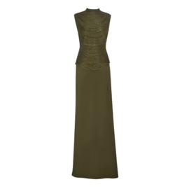 OLIVE FRINGES SATIN SET By Yessey