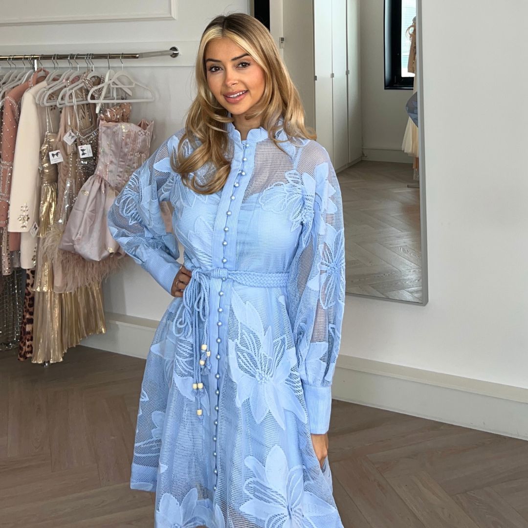 LICHTBLAUWE BIG BLOOM DRESS By Yessey