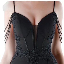 ZWARTE AVONDJURK CORSET LACE CHAIN By Yessey