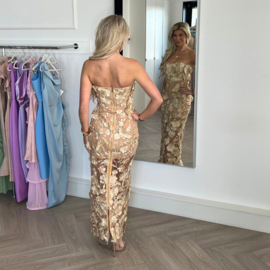 BEIGE STRAPLESS LACE JURK By Yessey