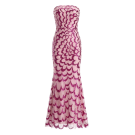 ROZE PAILLETTEN STRAPLESS AVONDJURK  By Yessey