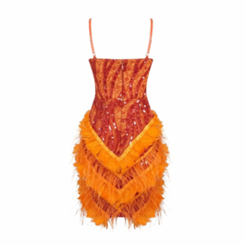 ORANJE ALLOVER FEESTJURK By Yessey