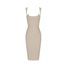 STRATA NUDE BANDAGE DRESS By Yessey