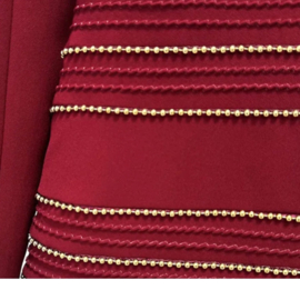 BORDEAUX RODE DAMESPAK MET GOUDEN DETAILS By Yessey