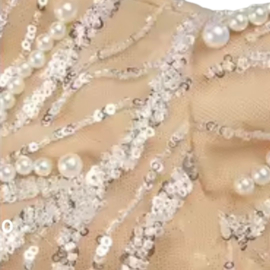 EXCLUSIEVE AVONDJURK MET MOUWEN BEIGE By Yessey