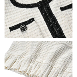 TWEED WIT ZWART MET MOUWEN SET By Yessey