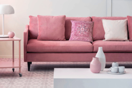 Pink velvet cushion cover ROSE QUARTZ
