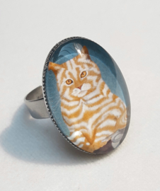 Bague cabochon chat MACCHIATO