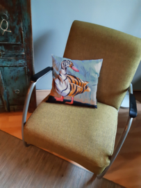 Bird cushion cover cotton or velvet TIGER DUCK