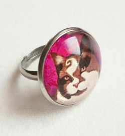 Anello cabochon gatto CHOCO PRINCE1