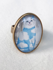 Cabochon ring cat ADONIS