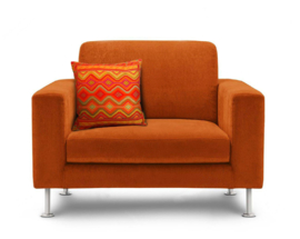 Orange velvet cushion cover CARROT