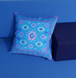 Housse coussin velours Bleu COBALT