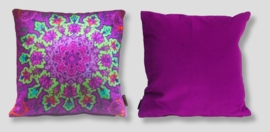 Purple velvet cushion cover LOTUS