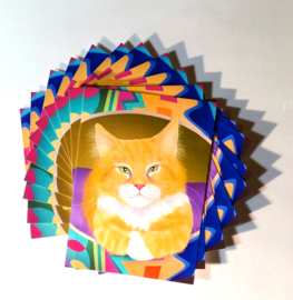 Housse coussin chat velours Jaune CHAT DE PÂQUES 