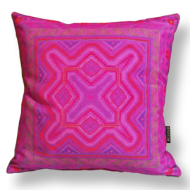 Pink velvet cushion cover FUCHSIA