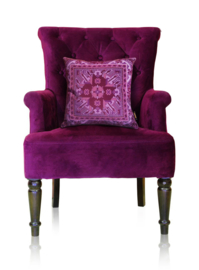 Housse coussin velours Violette AUBERGINE