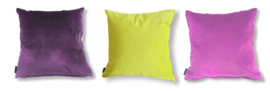 Housse coussin chat velours Vert-Jaune ORNAMENTA 