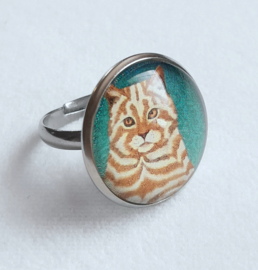 Cabochon-Ring Katze MACCHIATO