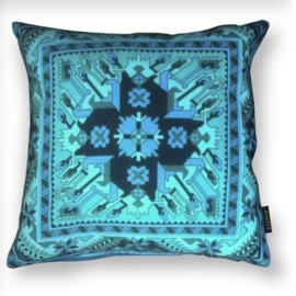 Turquoise velvet cushion cover BLUE LAGOON