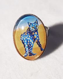 Cabochon ring cat SAND CAT