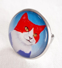 Cabochon-Ring Katze KING CAT