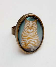 Cabochon-Ring Katze MACCHIATO