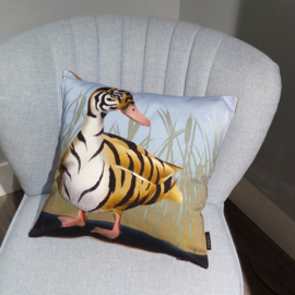 Bird cushion cover cotton or velvet TIGER DUCK