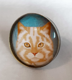 Cabochonring katt MACCHIATO