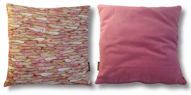Pink velvet cushion cover WINGED SEEDS MAPLE