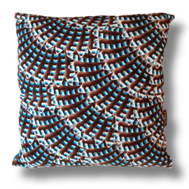 Housse Coussin velours Bleu PLUMES DE GEAI DES CHÊNES 2