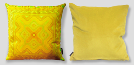 Yellow velvet cushion cover DAFFODIL