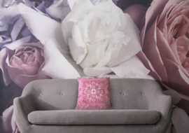 Housse coussin velours Rose QUARTZ ROSE