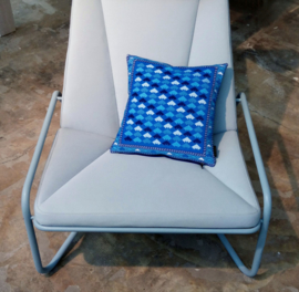 Housse coussin velours Bleu BLEUET