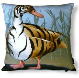 Bird cushion cover cotton or velvet TIGER DUCK