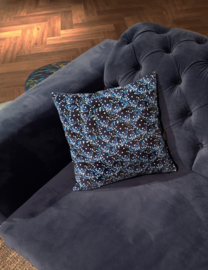 Darkblue velvet cushion cover STARRY NIGHT BUTTERFLY