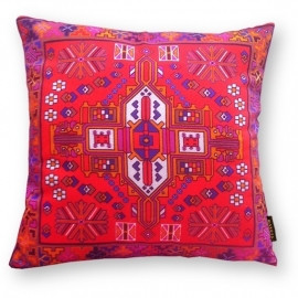 Red velvet cushion cover CARDINAL