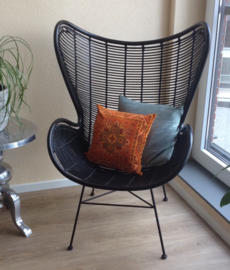 Orange velvet cushion cover TERRACOTA