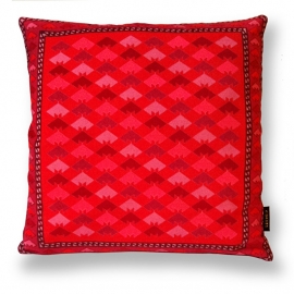 Housse coussin velours rouge LUNE ROUGE