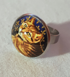 Anillo cabujón gato GOLDIE