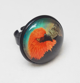 Anillo cabujón pájaro AGUILA DE FUEGO