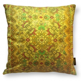 Yellow velvet cushion cover GOLDEN RAIN