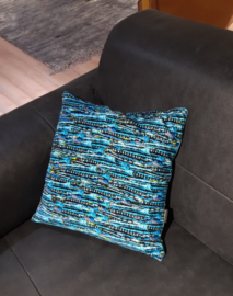 Housse Coussin velours Turquoise LIBELLULE EMPEREUR